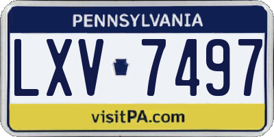 PA license plate LXV7497