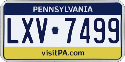 PA license plate LXV7499