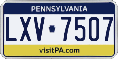 PA license plate LXV7507