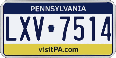 PA license plate LXV7514