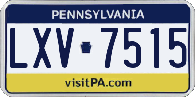 PA license plate LXV7515