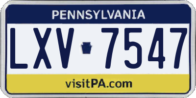 PA license plate LXV7547