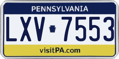 PA license plate LXV7553