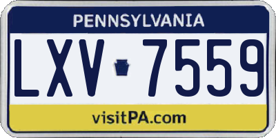 PA license plate LXV7559