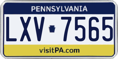 PA license plate LXV7565