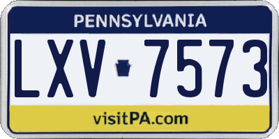 PA license plate LXV7573