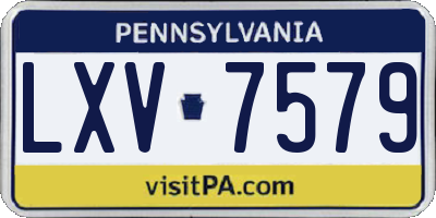 PA license plate LXV7579