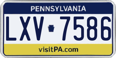 PA license plate LXV7586