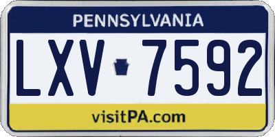 PA license plate LXV7592