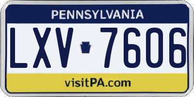 PA license plate LXV7606