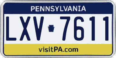 PA license plate LXV7611