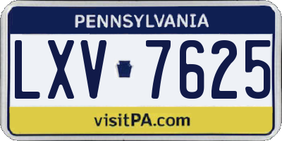 PA license plate LXV7625