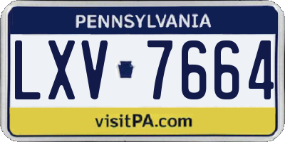 PA license plate LXV7664