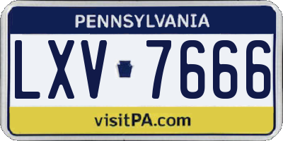 PA license plate LXV7666