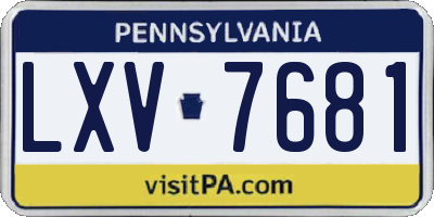 PA license plate LXV7681