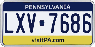 PA license plate LXV7686
