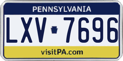 PA license plate LXV7696