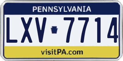 PA license plate LXV7714
