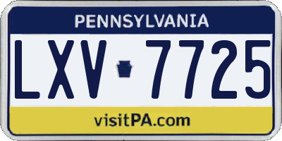 PA license plate LXV7725