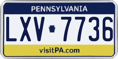 PA license plate LXV7736