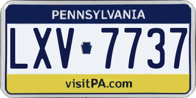 PA license plate LXV7737