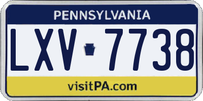 PA license plate LXV7738