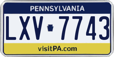 PA license plate LXV7743