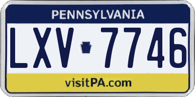 PA license plate LXV7746