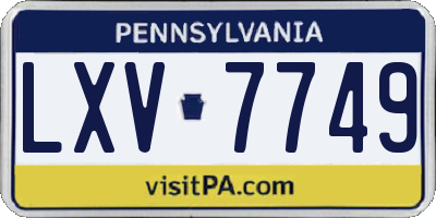 PA license plate LXV7749
