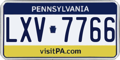 PA license plate LXV7766