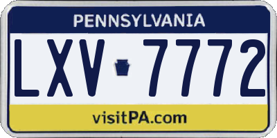 PA license plate LXV7772