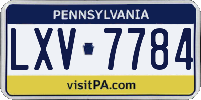 PA license plate LXV7784