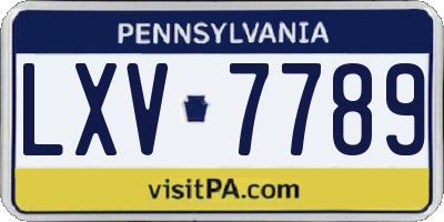 PA license plate LXV7789