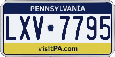 PA license plate LXV7795