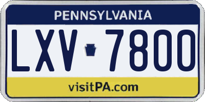 PA license plate LXV7800