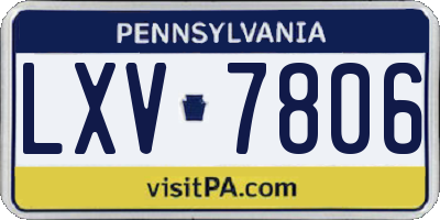PA license plate LXV7806