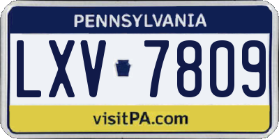 PA license plate LXV7809