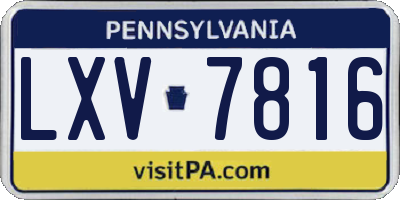 PA license plate LXV7816
