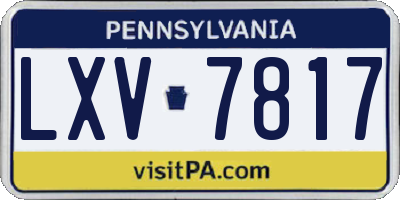 PA license plate LXV7817