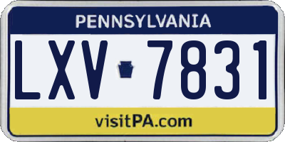 PA license plate LXV7831