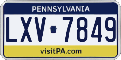 PA license plate LXV7849