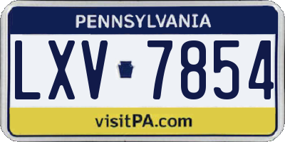 PA license plate LXV7854