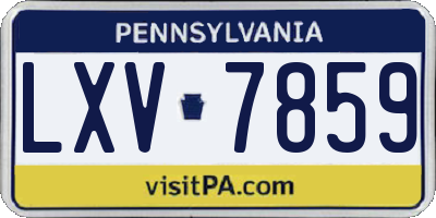 PA license plate LXV7859