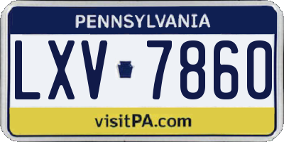 PA license plate LXV7860