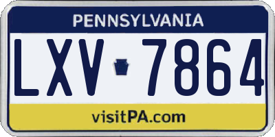 PA license plate LXV7864