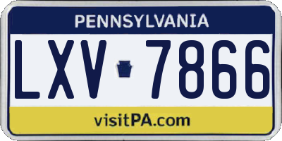 PA license plate LXV7866