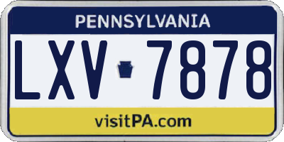 PA license plate LXV7878