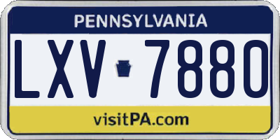 PA license plate LXV7880