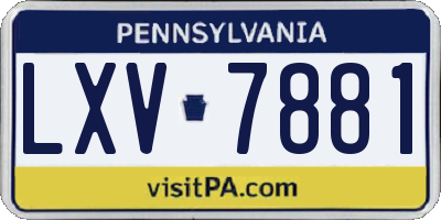 PA license plate LXV7881