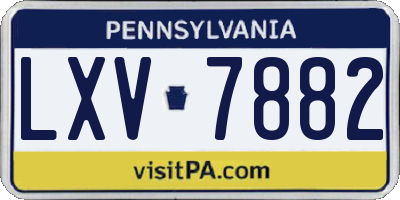 PA license plate LXV7882